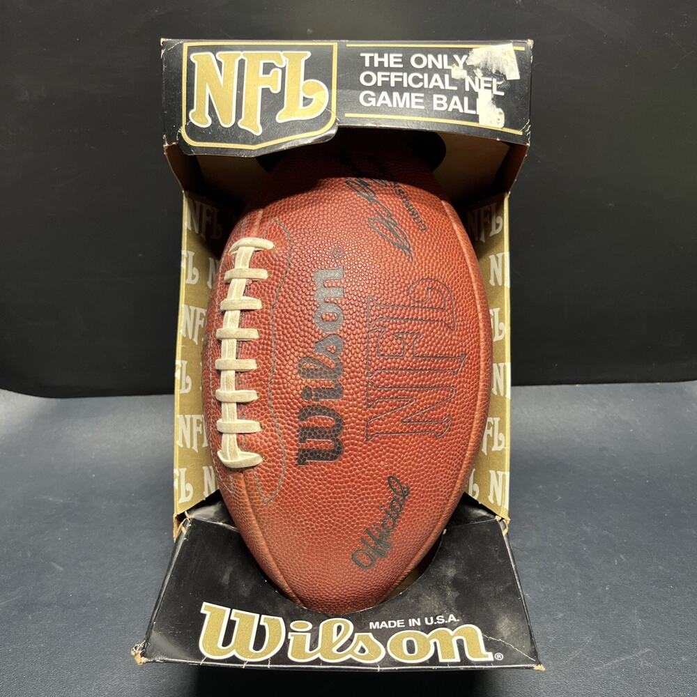 Vintage NFL Wilson Pete Rozelle 1980s Leather Football Authentic Made In USA